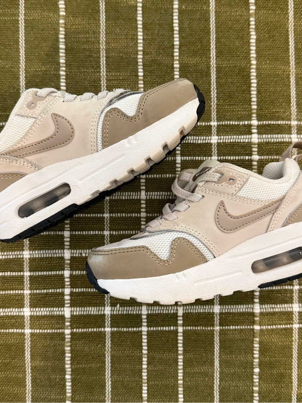 Nike Beige and White Air Max Sneakers